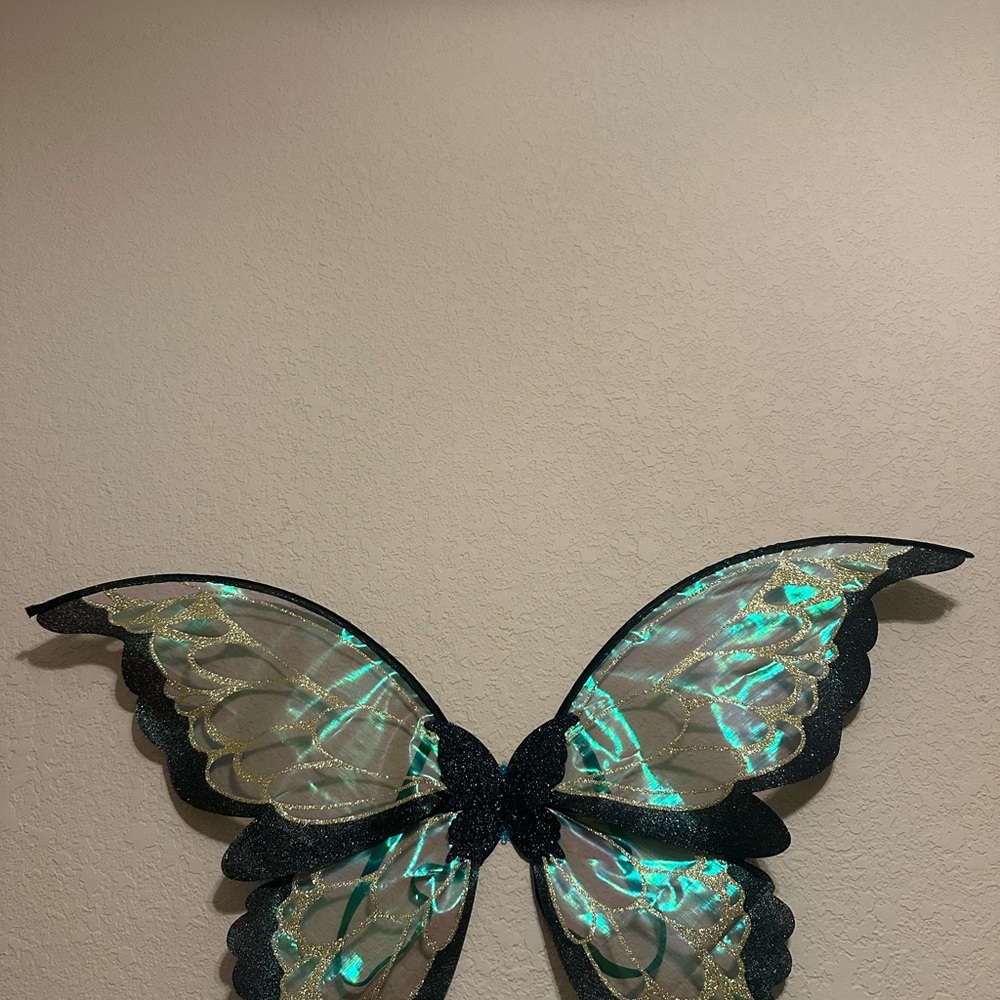 Decorative Iridescent Teal Butterfly Wings
